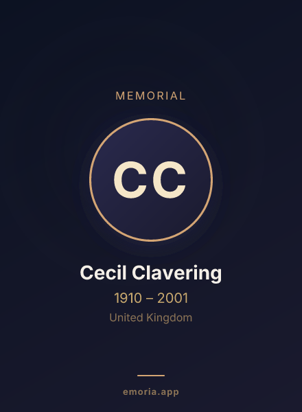 Memorial portrait of Cecil Clavering
