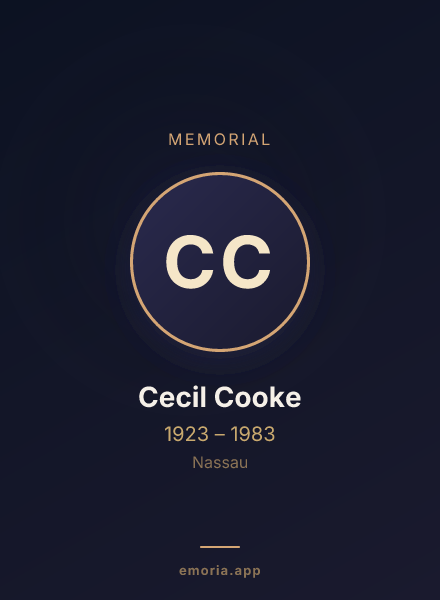 Memorial portrait of Cecil Cooke