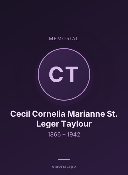 Memorial portrait of Cecil Cornelia Marianne St. Leger Taylour