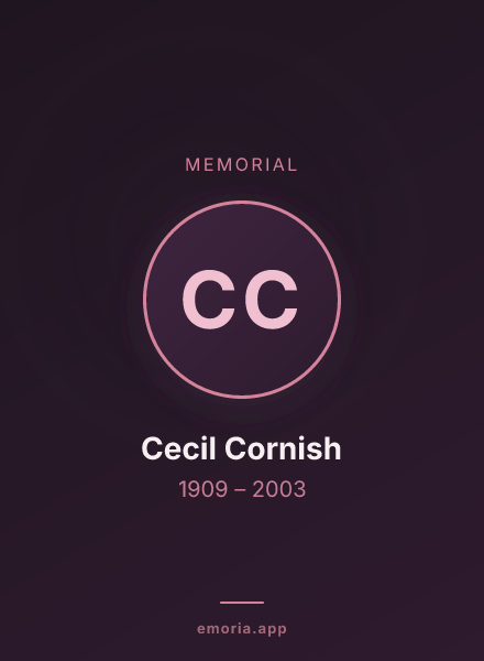 Memorial portrait of Cecil Cornish