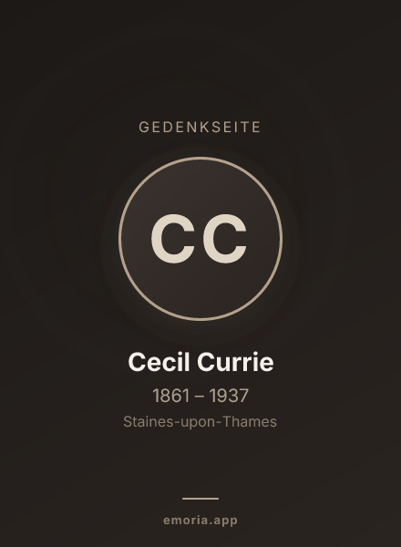 Gedenkportrait von Cecil Currie