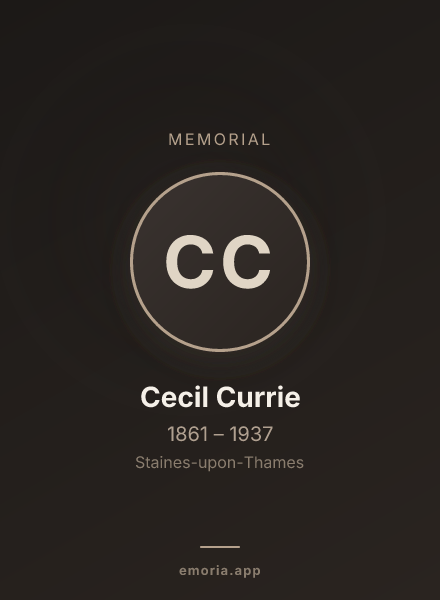 Memorial portrait of Cecil Currie