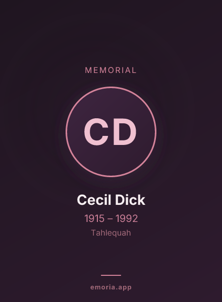 Memorial portrait of Cecil Dick