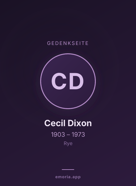 Gedenkportrait von Cecil Dixon