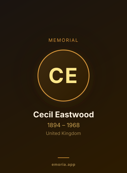 Memorial portrait of Cecil Eastwood