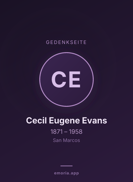 Gedenkportrait von Cecil Eugene Evans