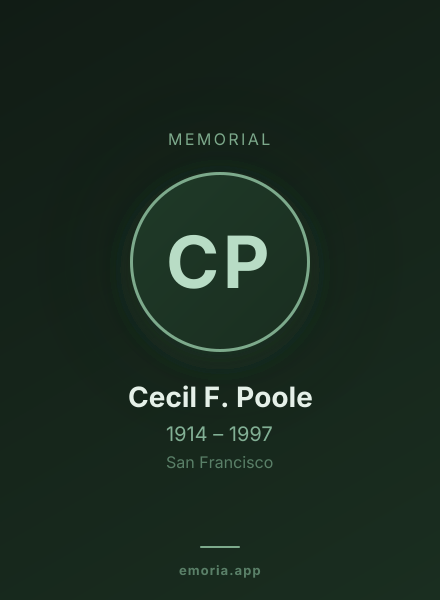Memorial portrait of Cecil F. Poole