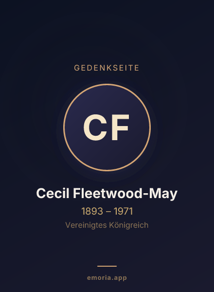 Gedenkportrait von Cecil Fleetwood-May