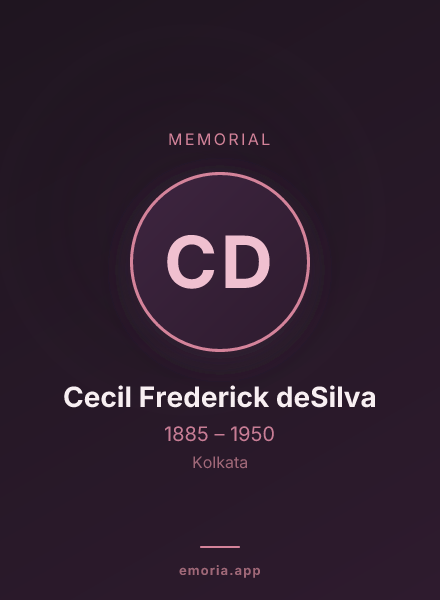 Memorial portrait of Cecil Frederick deSilva