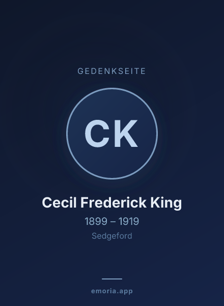 Gedenkportrait von Cecil Frederick King