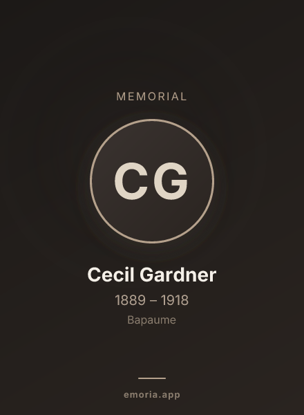 Memorial portrait of Cecil Gardner