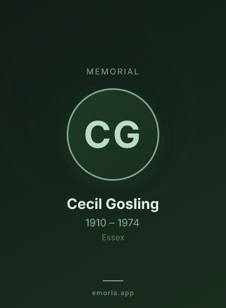 Memorial portrait of Cecil Gosling