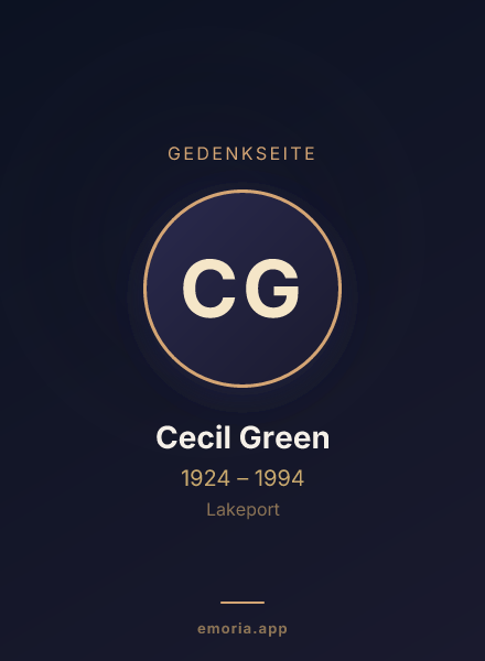 Gedenkportrait von Cecil Green