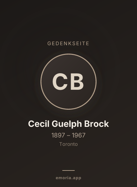 Gedenkportrait von Cecil Guelph Brock