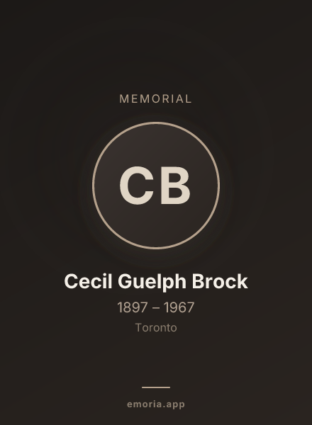 Memorial portrait of Cecil Guelph Brock