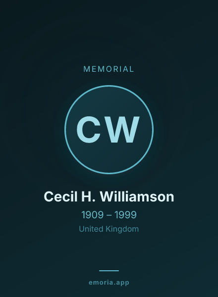 Memorial portrait of Cecil H. Williamson