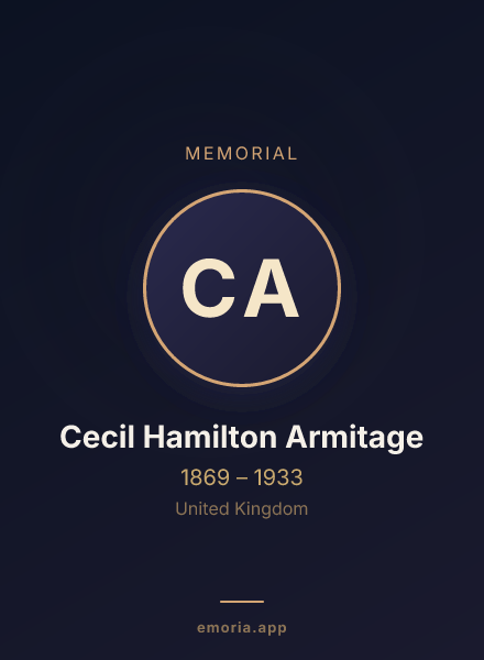 Memorial portrait of Cecil Hamilton Armitage