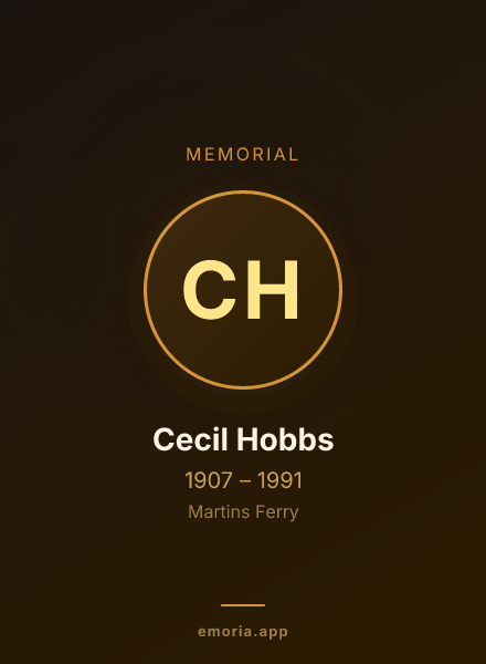 Memorial portrait of Cecil Hobbs