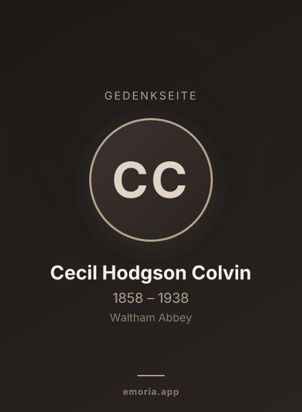 Gedenkportrait von Cecil Hodgson Colvin