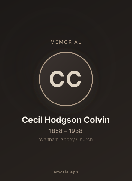Memorial portrait of Cecil Hodgson Colvin