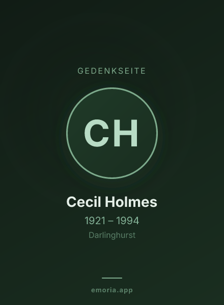 Gedenkportrait von Cecil Holmes