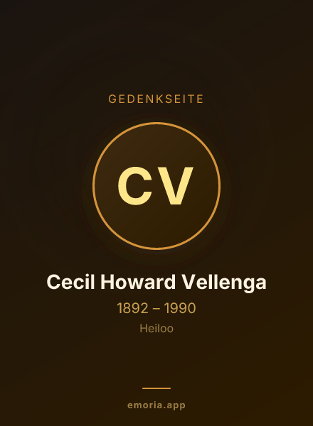 Gedenkportrait von Cecil Howard Vellenga