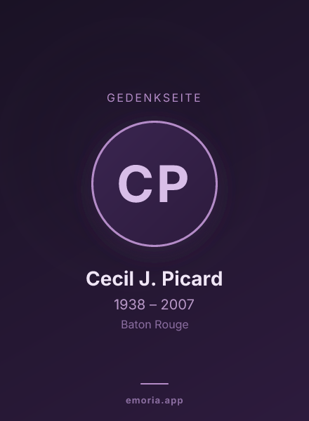 Gedenkportrait von Cecil J. Picard