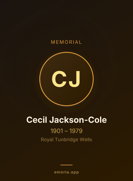 Memorial portrait of Cecil Jackson-Cole