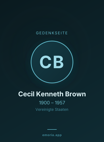 Gedenkportrait von Cecil Kenneth Brown