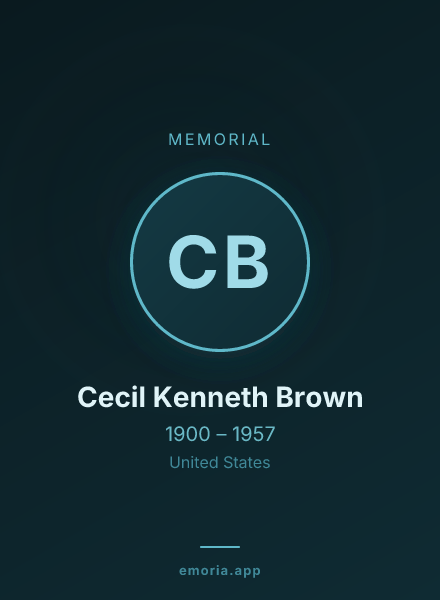 Memorial portrait of Cecil Kenneth Brown