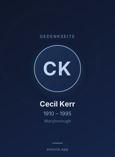 Gedenkportrait von Cecil Kerr