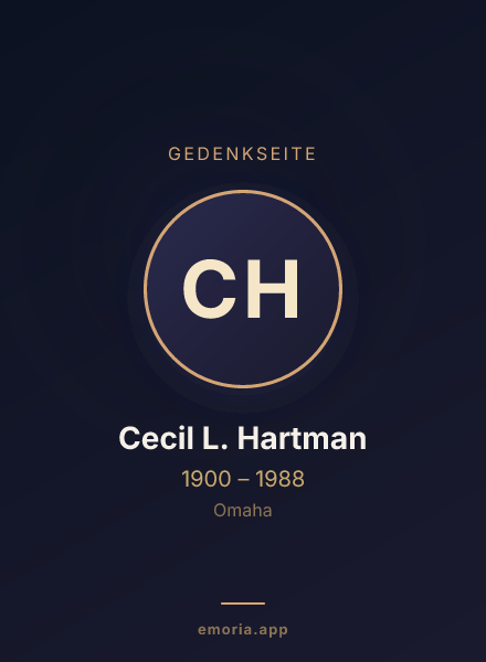 Gedenkportrait von Cecil L. Hartman