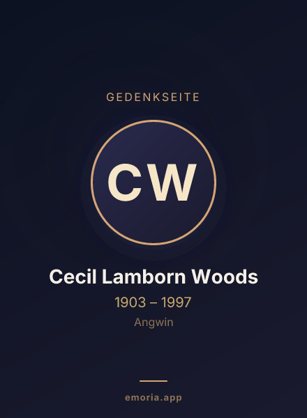 Gedenkportrait von Cecil Lamborn Woods