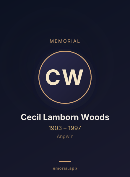 Memorial portrait of Cecil Lamborn Woods