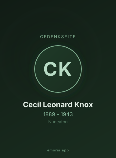 Gedenkportrait von Cecil Leonard Knox
