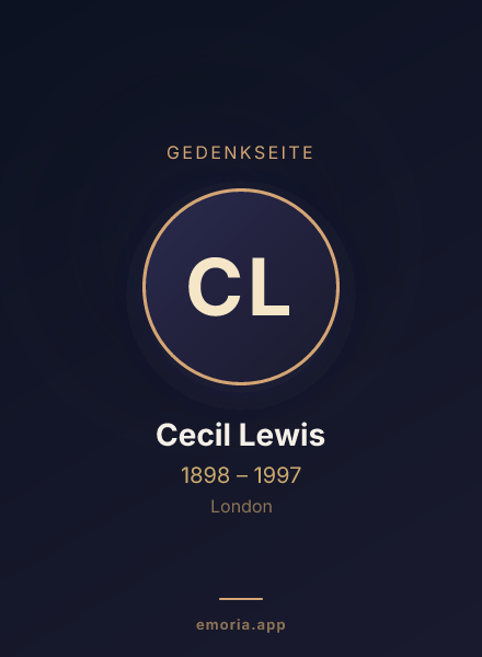 Gedenkportrait von Cecil Lewis