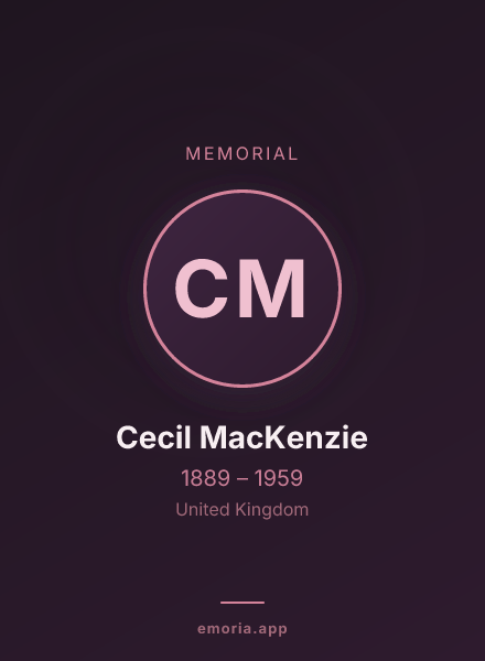 Memorial portrait of Cecil MacKenzie