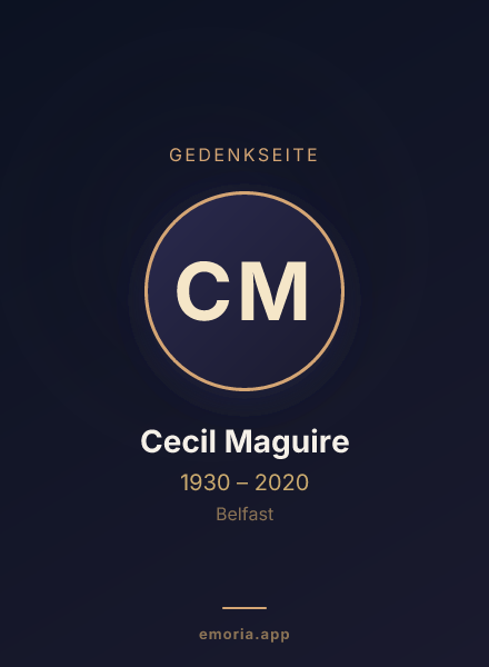 Gedenkportrait von Cecil Maguire