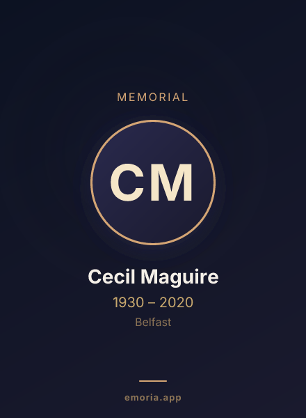 Memorial portrait of Cecil Maguire
