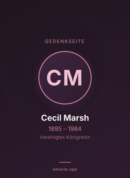 Gedenkportrait von Cecil Marsh