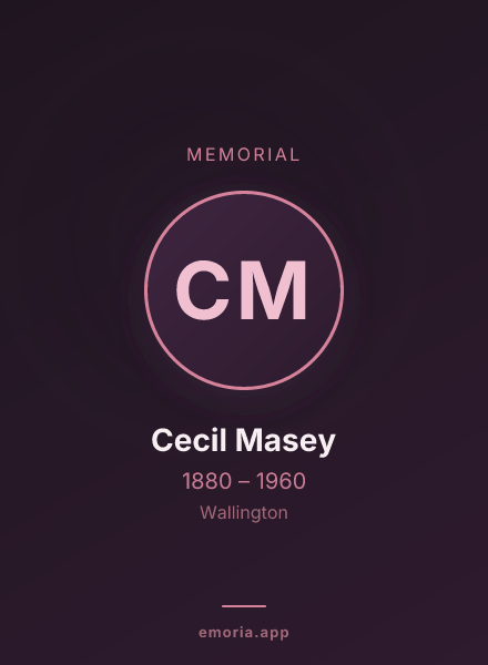 Memorial portrait of Cecil Masey