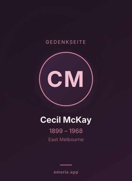 Gedenkportrait von Cecil McKay