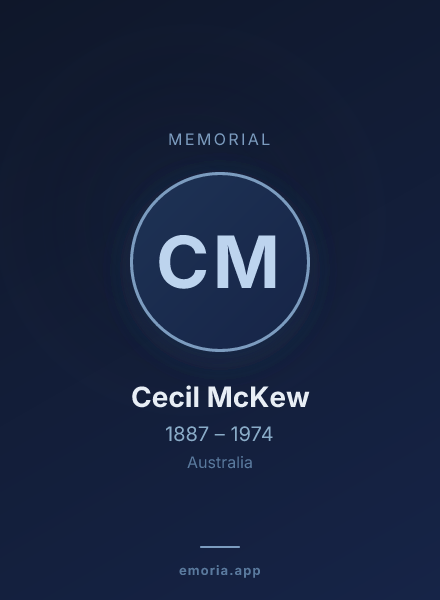 Memorial portrait of Cecil McKew