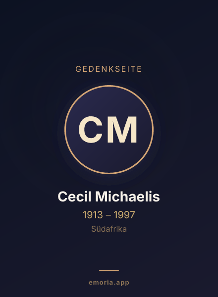 Gedenkportrait von Cecil Michaelis