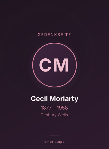 Gedenkportrait von Cecil Moriarty
