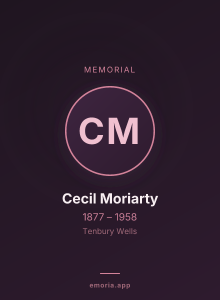 Memorial portrait of Cecil Moriarty