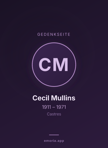 Gedenkportrait von Cecil Mullins