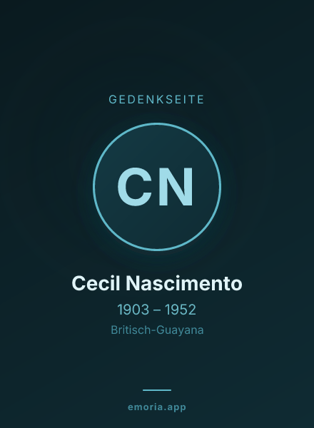 Gedenkportrait von Cecil Nascimento