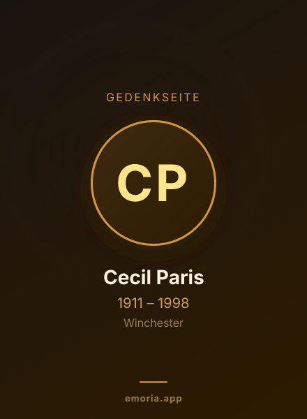 Gedenkportrait von Cecil Paris