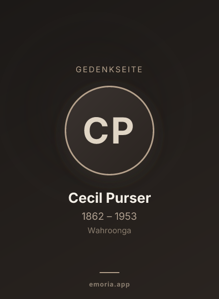 Gedenkportrait von Cecil Purser